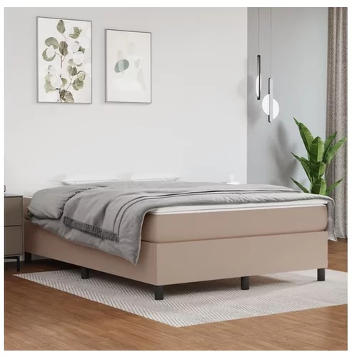  Box spring postelja z vzmetnico kapučino 140x200cm umetno usnje