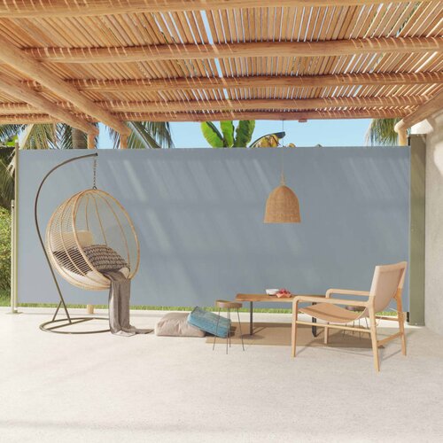 vidaXL Uvlačiva bočna tenda za terasu 220 x 600 cm siva Cijene