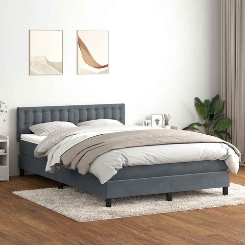 vidaXL Box Spring krevet s madracem tamno sivi 140x220 cm samt Cijene