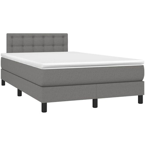  box spring s madracem LED tamnosivi 120 x 200 cm tkanina Slike