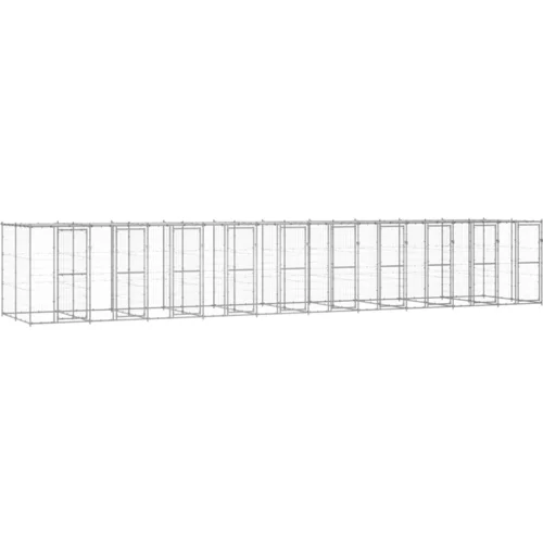 vidaXL Vanjski kavez za pse od pocinčanog čelika s krovom 24 2 m²