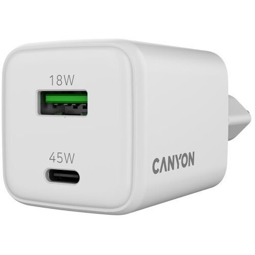 Canyon Punjač CU45AC GaN 45W 1xPD 1xQC/ bela Cene