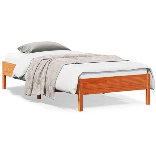 vidaXL Posteljni okvir voščeno rjav 90x200 cm trdna borovina Cene