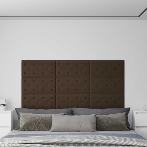 Zidna uzglavlja 12 pcs Smeđa 60 x 30 cm Lažna koža Cene