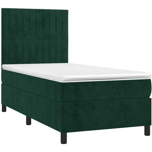  box spring s madracem LED tamnozeleni 90x190 cm bar&amp;scaron;un Slike