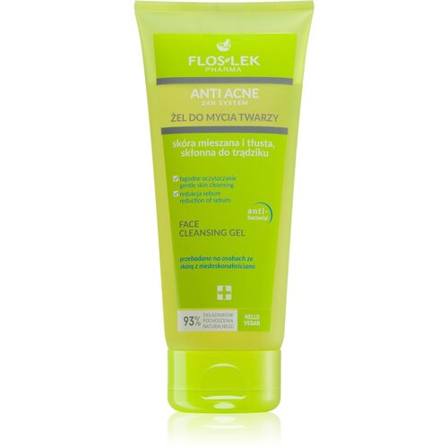 FlosLek Pharma Anti Acne čistilni gel za mastno k aknam nagnjeno kožo 200 ml Cene