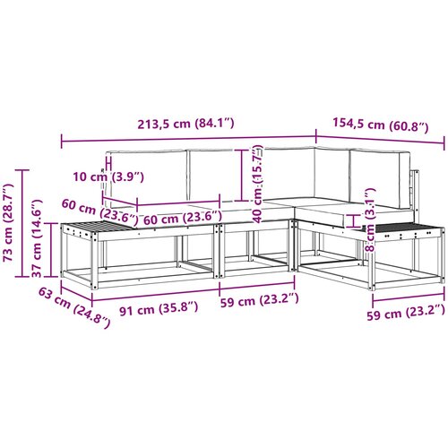  Set vanjskih sofa 3 Komad Bijela i svjetlosiva Poliester Slike