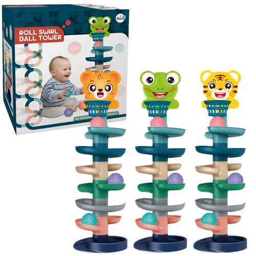 Magic Toys Stolp z žogicami: Vesela živalska kroglična steza v različnih izvedbah 73x22cm 1kos Cene