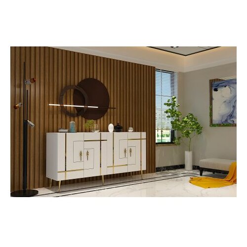Hanah home komoda line KB150 white gold Slike