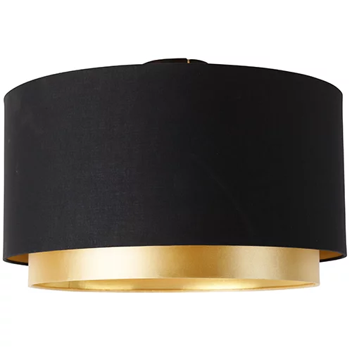 QAZQA Moderna stropna svetilka črna z zlatim 47 cm duo senčilom - Combi