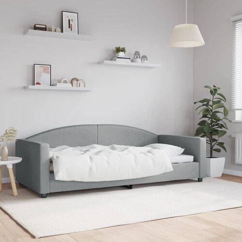 VidaXL Raztegljiva postelja svetlo siva 90x200 cm blago Slike