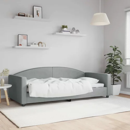 vidaXL Raztegljiva postelja svetlo siva 90x200 cm blago
