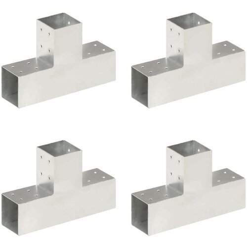 vidaXL Spojniki za stebre 4 kosi T oblike pocinkana kovina 81x81 mm Cene