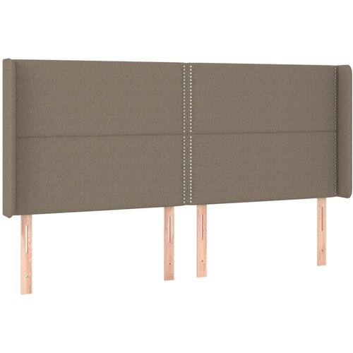  LED uzglavlje smeđesivo 183 x 16 x 118/128 cm od tkanine Slike