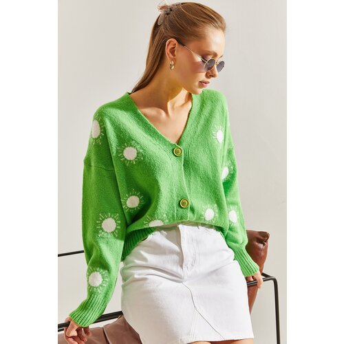 Bianco Lucci Women's Patterned Buttoned Knitwear Cardigan Slike