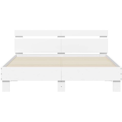 VidaXL Okvir za krevet s uzglavljem i LED bijeli 140 x 200 cm Slike