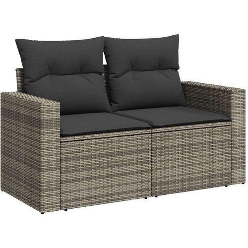 VidaXL 11-dijelni set vrtnih sofa od poliratana s jastucima sivi Slike