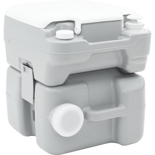 VidaXL kamperski WC Sivo tijelo + bijeli poklopac Nije primjenjivo Slike