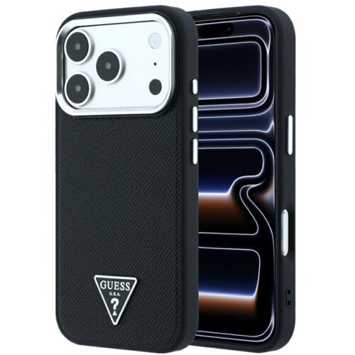 SAS CG MOBILE Maska Guess Grained Triangle Logo MagSafe za iPhone 17 Pro/ 18 Pro crna Cene