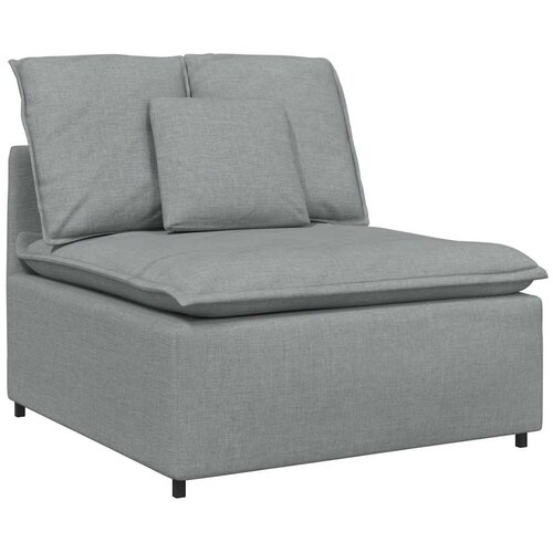  Modularna sofa s podnožjem i jastucima, tkanina, svijetlo siva Slike