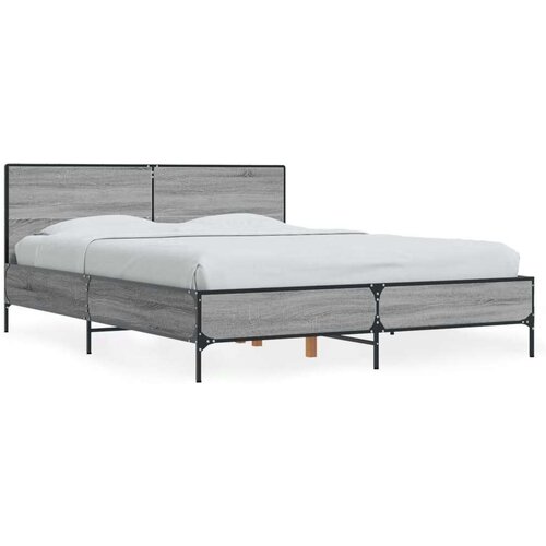  Okvir kreveta boja hrasta 140x200cm konstruirano drvo i metal Slike