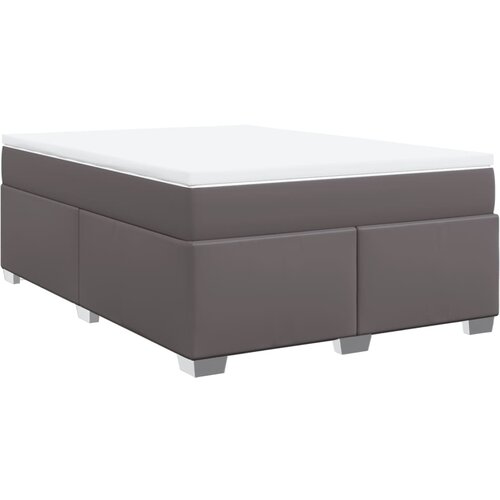Maison Chic Box spring postelja - Vzmetna postelja z vzmetnico siva 140x190 cm umetno usnje SL11113, (21900665) Cene