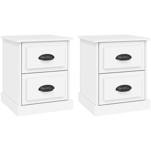 Maison Chic Dvo delni komplet Nočne omarice - Nočne mize bela 39x39x47,5 cm inženirski les, (21686887) Slike