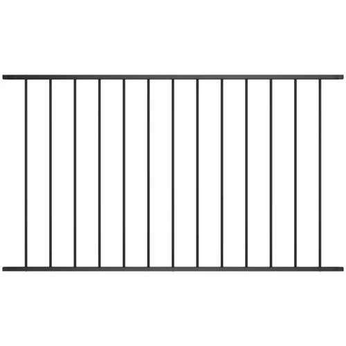 vidaXL Panel za ogradu od čelika obloženog prahom 1 7 x 0 75 m crni