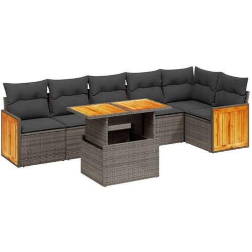 VidaXL 7-dijelni set vrtnih sofa sivi od poliratana Slike