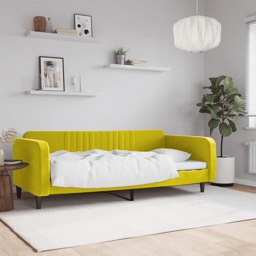 VidaXL Raztegljiva postelja rumena 90x200 cm žamet Slike