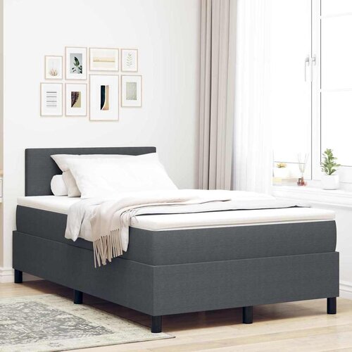  LED Box Spring Krevet Tamno siva i bijela 120 x 190 cm Cijene
