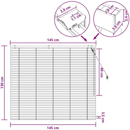  Venecijanska roleta Tamno smeđa 145 x 130 cm 35 mm Slike