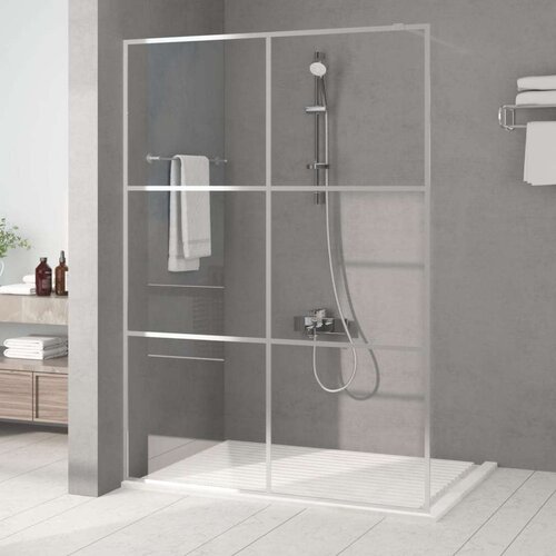 Pregrada za tuš srebrna 140 x 195 cm s prozirnim staklom ESG Cijene
