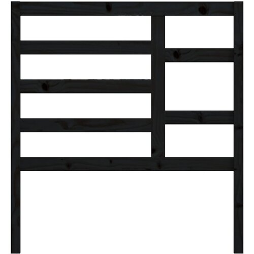  Uzglavlje za krevet crno 96 x 4 x 104 cm od masivne borovine Slike