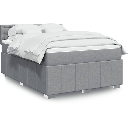 vidaXL Krevet s oprugama i madracem svjetlosivi 140x190 cm od tkanine Cijene