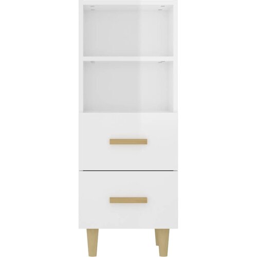  Komoda sjajna bijela 34,5 x 34 x 90 cm od konstruiranog drva Slike