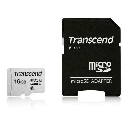 Transcend Spominska kartica Micro SDHC 300S, 16 GB + SD adapter