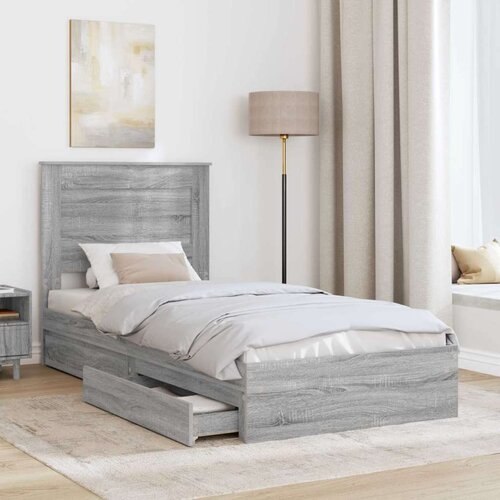  Okvir za krevet s ladicama Siva Sonoma 100 x 200 cm Slike