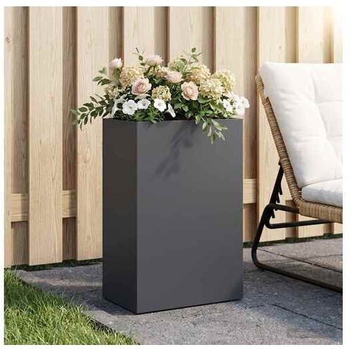 vidaXL Vrtna saksija Antracit 40 x 30 x 75 cm Čelična vrata - Antracit 40 x 30 x 75 cm 1 Cene