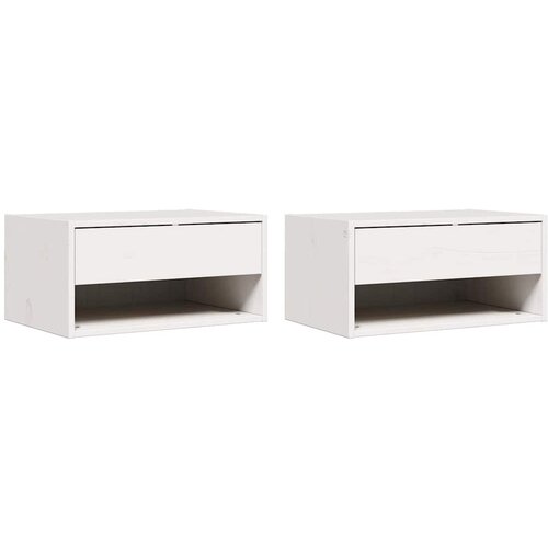  Noćni ormarić 2 pcs Bijelo 50 x 32,5 x 24 cm Masivna borovina Slike