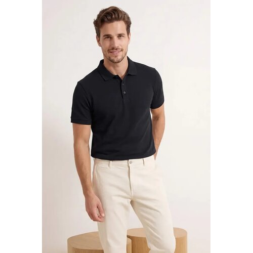 Trendyol Mu&amp;scaron;ka majica Tmnss24Po00043, Crna Slike