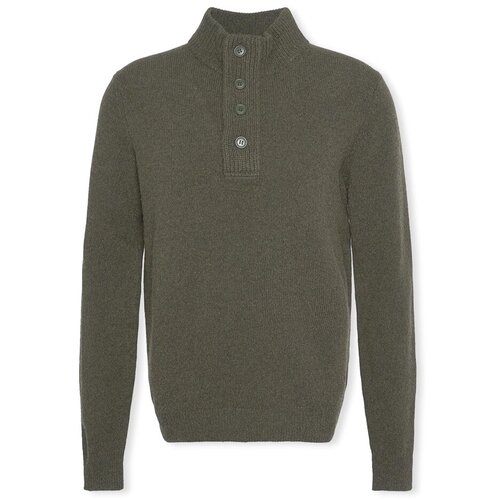 Barbour Puloverji Patch Half Zip Knit - Seaweed Zelena Cene