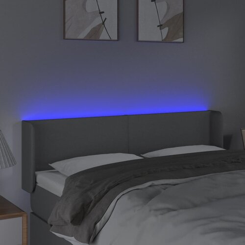  LED uzglavlje svjetlosivo 147x16x78/88 cm od tkanine Slike