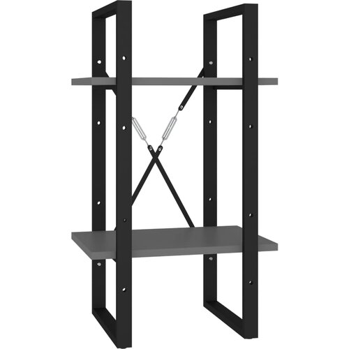 Maison Chic Knjižna omara - Knjižni regal 2-nadstropna siva 40x30x70 cm iverna plo&amp;scaron;ča, (21724639) Slike