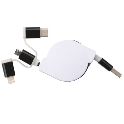  ZA PUNJENJE UVLAČNI USB SA 3 KONEKTORA MACMA 2165203 CRNI Slike