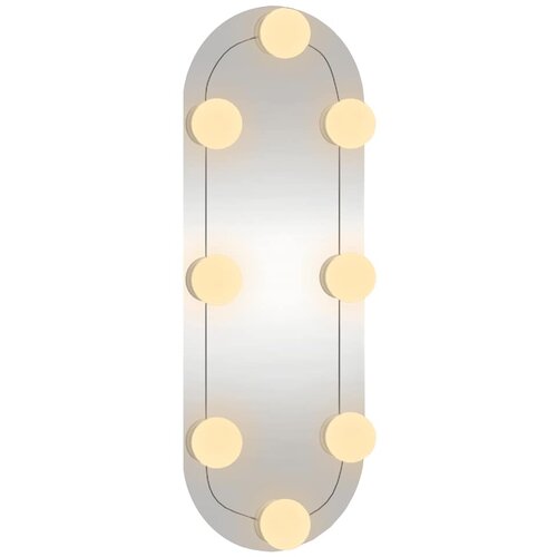  Zidno ogledalo s LED svjetlima 15 x 40 cm stakleno ovalno Slike