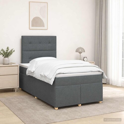  Boxspring krevet s madracem Tamnosiva 120 x 190 cm Tkanina Cene