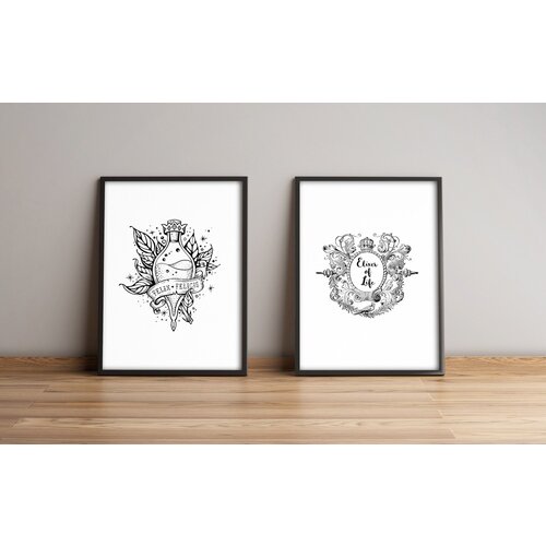 Wallity 2Pysct-016 multicolor decorative framed mdf painting (2 pieces) Cene