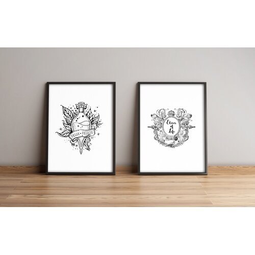 Wallity 2Pysct-016 Multicolor Decorative Framed MDF Painting (2 Pieces) Cene