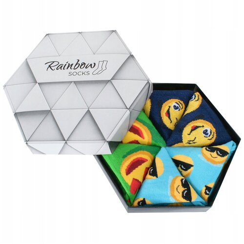 Kesi Rainbow Socks Emoticons Brainy Smiley Lover 3 Pairs Cene